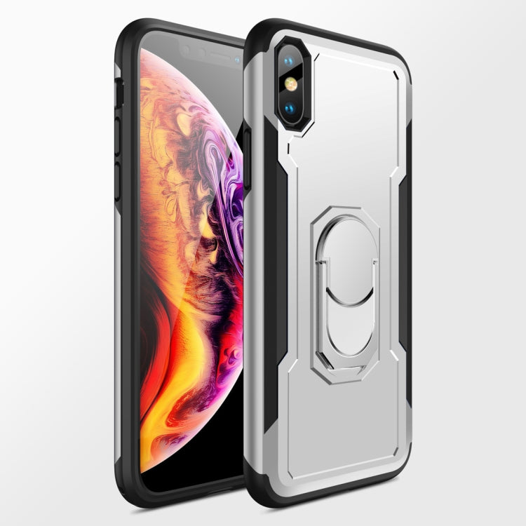 For iPhone X / XS GKK Magnetic 360 Degree Rotation Ring Holder PC + TPU Armor Case