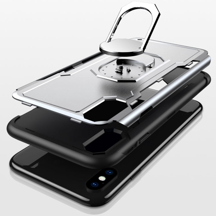 For iPhone X / XS GKK Magnetic 360 Degree Rotation Ring Holder PC + TPU Armor Case