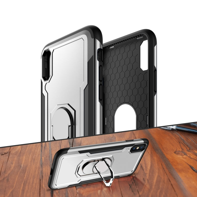 For iPhone X / XS GKK Magnetic 360 Degree Rotation Ring Holder PC + TPU Armor Case
