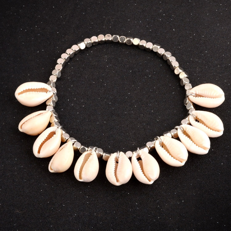1 Pair Ladies Brand New Beach Sea Boho Vintage Shell Anklets(Silver)