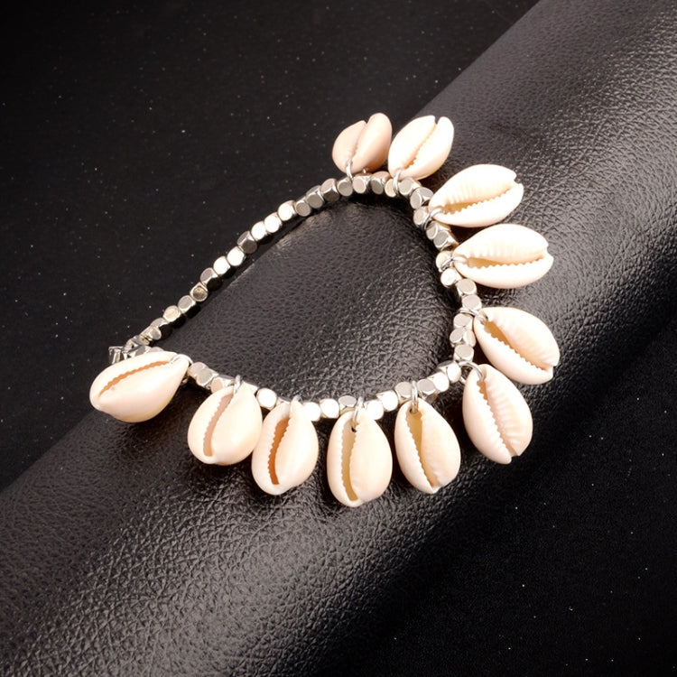 1 Pair Ladies Brand New Beach Sea Boho Vintage Shell Anklets(Silver)