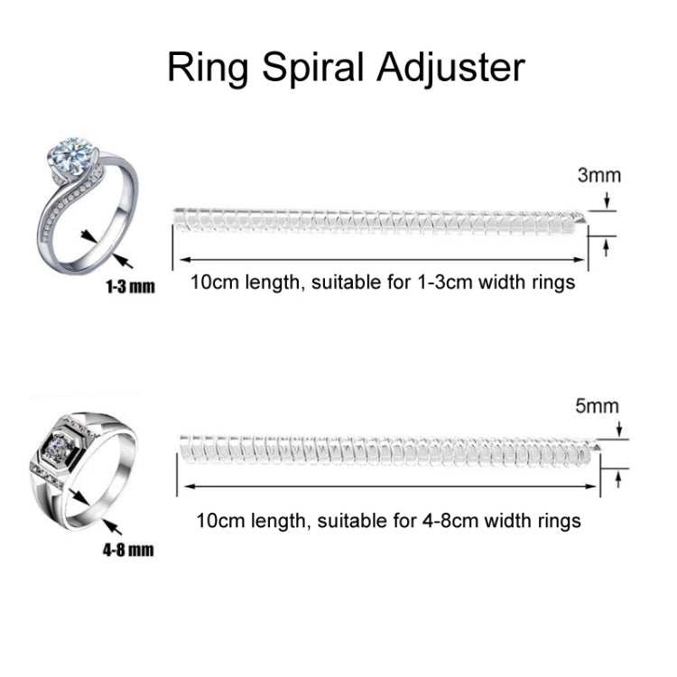 12 PCS 5mm 10cm Ring Size Tightener Reducer Resizing Tools Ring Spiral Adjuster for Male