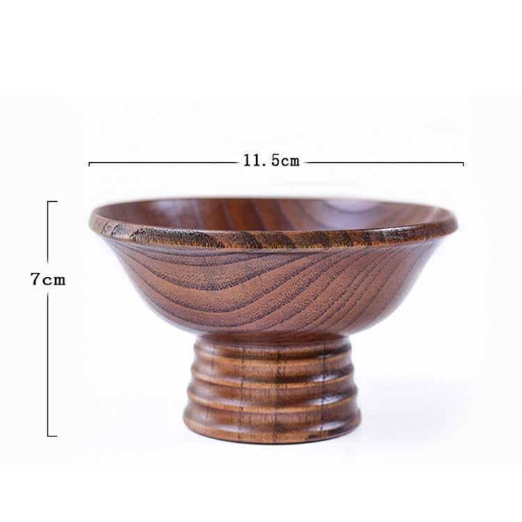 Natural Jujube Wooden Bowl High Foot Rice Bowl (Wood)