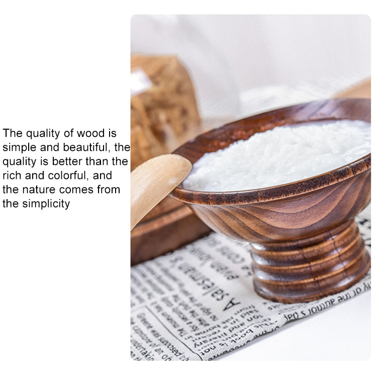 Natural Jujube Wooden Bowl High Foot Rice Bowl (Wood)