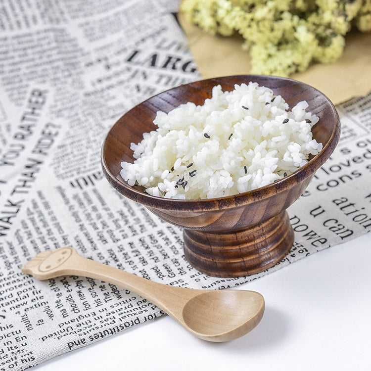 Natural Jujube Wooden Bowl High Foot Rice Bowl (Wood)
