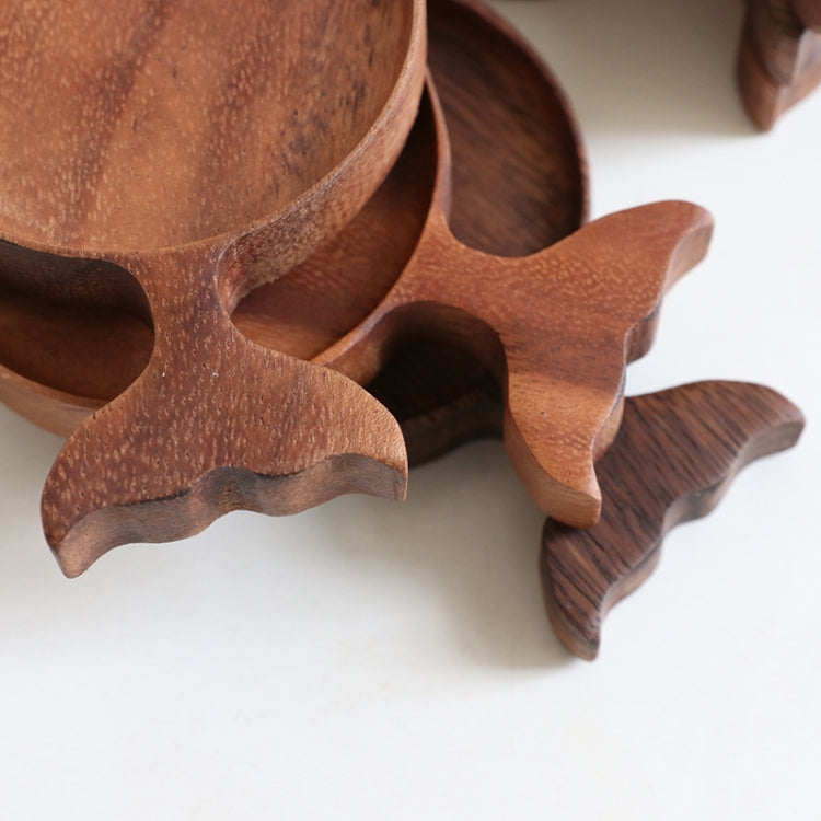 Creative Wooden Fish Shape Kitchen Seasoning Small Dish Dip Saucer (Wood)