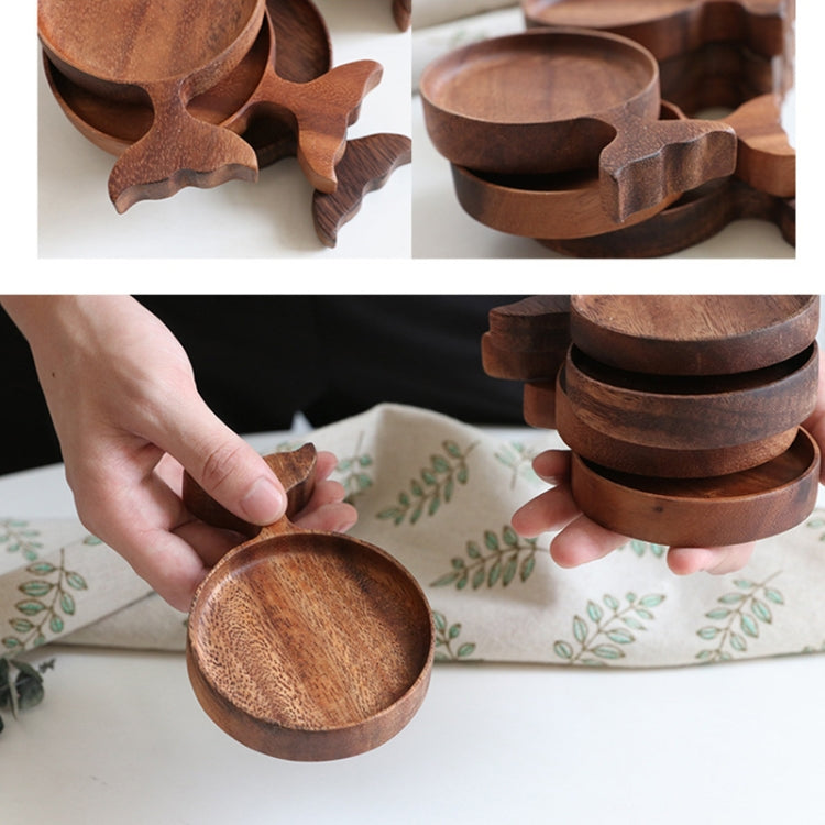 Creative Wooden Fish Shape Kitchen Seasoning Small Dish Dip Saucer (Wood)