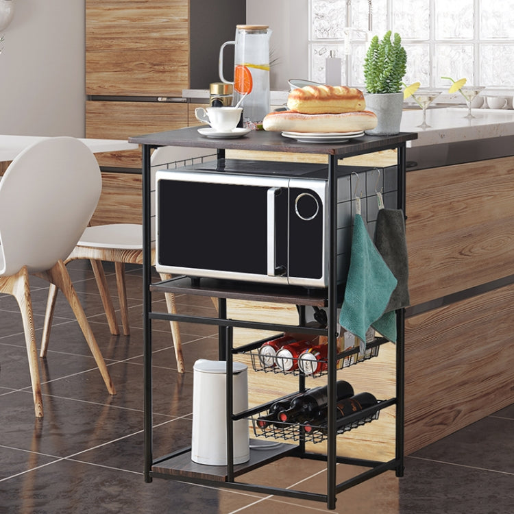 [JPN Warehouse] PVC Kitchen Shelf Range Hood Bracket with Removable Basket & Shelf, Size: 90.5 x 59.5 x 45.8cm(Black)