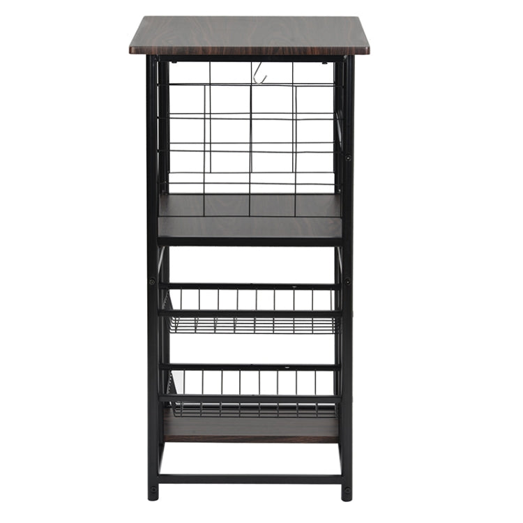 [JPN Warehouse] PVC Kitchen Shelf Range Hood Bracket with Removable Basket & Shelf, Size: 90.5 x 59.5 x 45.8cm(Black)