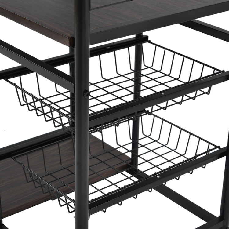 [JPN Warehouse] PVC Kitchen Shelf Range Hood Bracket with Removable Basket & Shelf, Size: 90.5 x 59.5 x 45.8cm(Black)