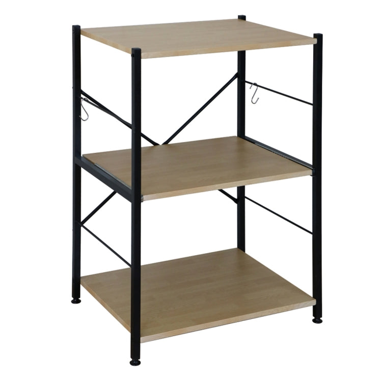 [JPN Warehouse] Three-layer PVC kitchen Shelf Range Hood Bracket with Removable Shelf, Size: 84.2 x 60.7 x 46cm (Wood Color)