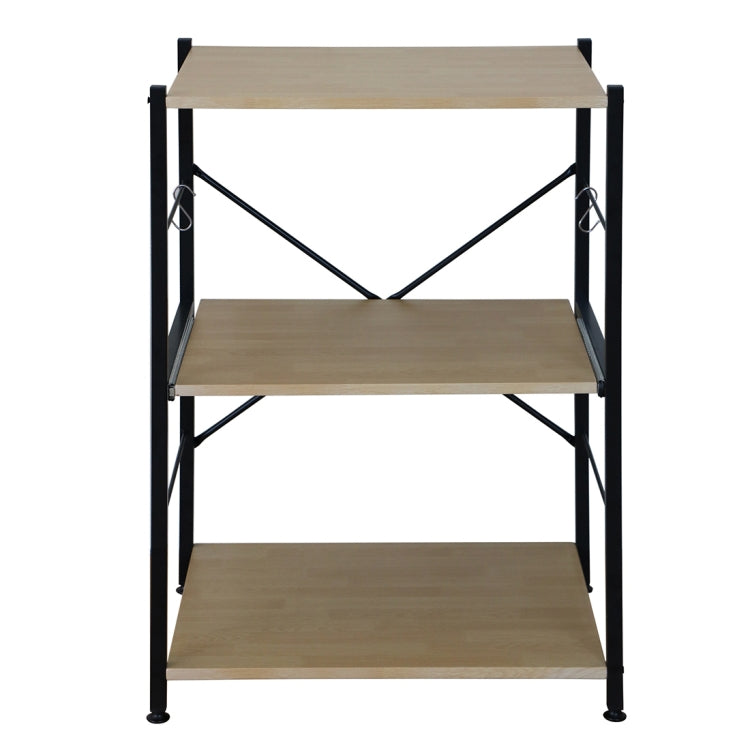 [JPN Warehouse] Three-layer PVC kitchen Shelf Range Hood Bracket with Removable Shelf, Size: 84.2 x 60.7 x 46cm (Wood Color)