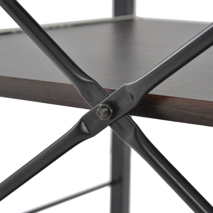 [JPN Warehouse] Three-layer PVC kitchen Shelf Range Hood Bracket with Removable Shelf, Size: 84.2 x 60.7 x 46cm (Wood Color)