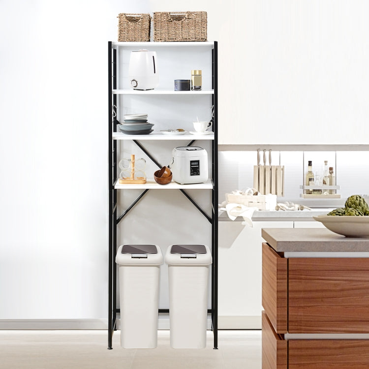 [JPN Warehouse] Four-layer PVC kitchen Shelf Range Hood Bracket with Removable Shelf, Size: 170 x 60.3 x 43.8cm