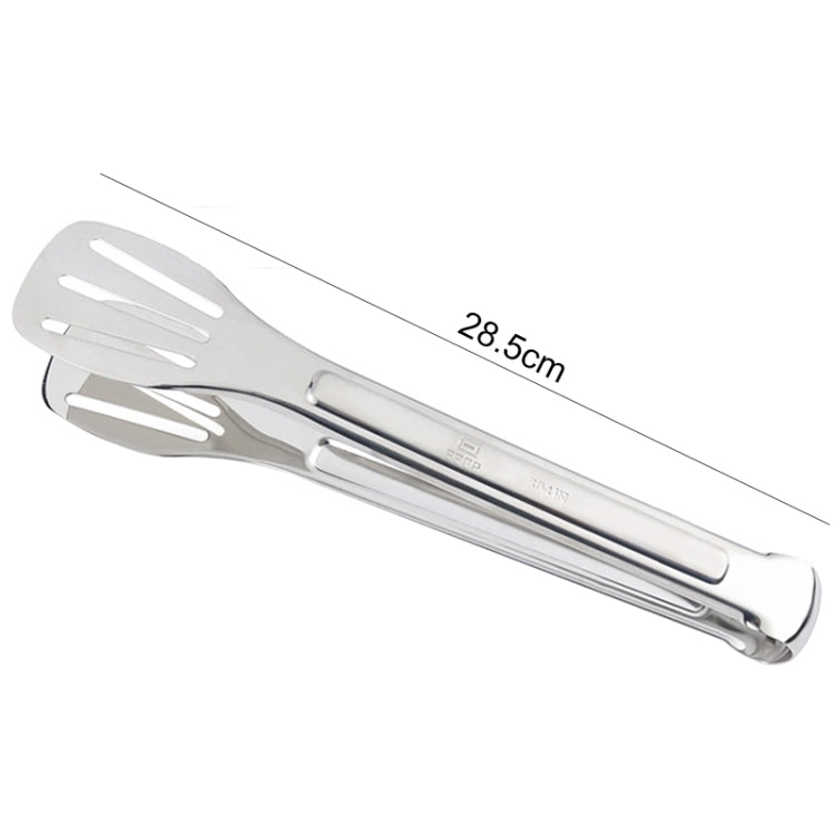 Stainless Steel Barbecue Steak Clip Tongs BBQ Roasting Shovels Leak Steak Shovel Spatula Food Clamp Bread Clips, Length: 28.5cm