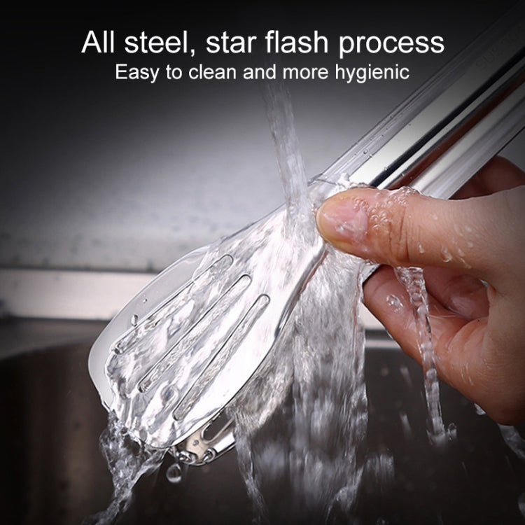 Stainless Steel Barbecue Steak Clip Tongs BBQ Roasting Shovels Leak Steak Shovel Spatula Food Clamp Bread Clips, Length: 28.5cm