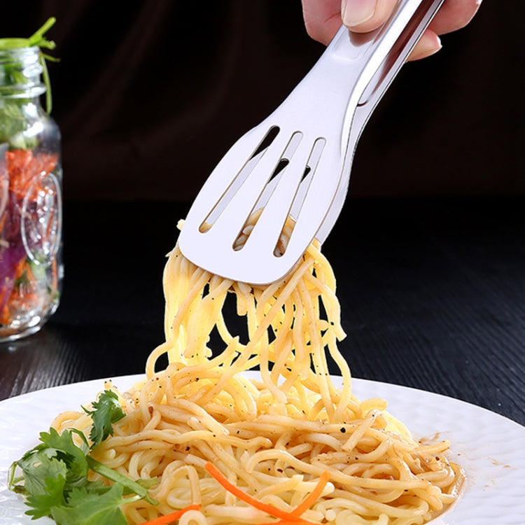 Stainless Steel Barbecue Steak Clip Tongs BBQ Roasting Shovels Leak Steak Shovel Spatula Food Clamp Bread Clips, Length: 28.5cm