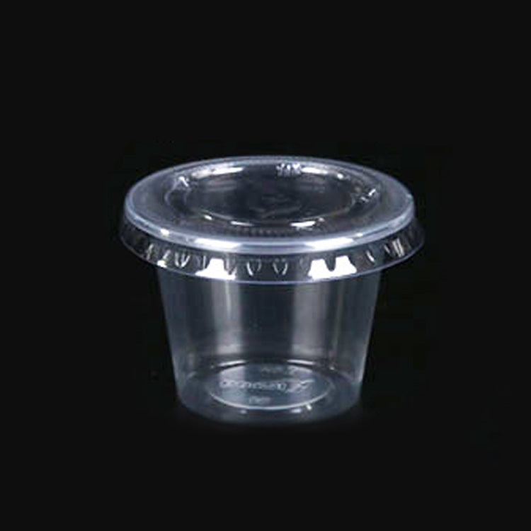 2000 PCS Thick Disposable Transparent Plastic Takeout Packaging Seasoning Box with Lid, Styleï¼š 1.5oz Split Cup 40ml