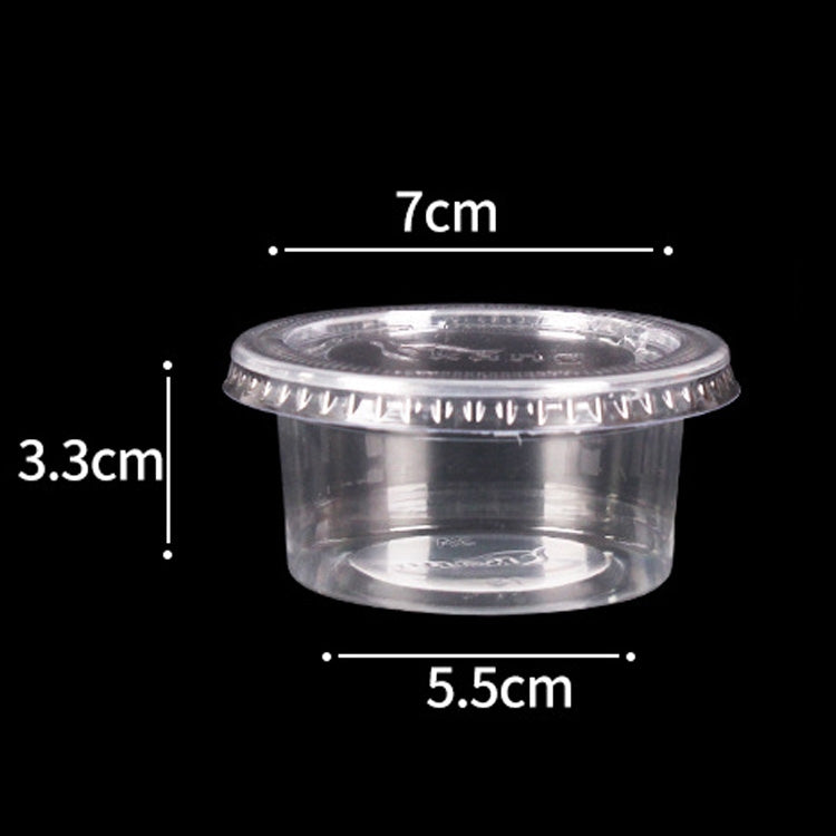 2000 PCS Thick Disposable Transparent Plastic Takeout Packaging Seasoning Box with Lid, Styleï¼š 3oz Split Cup 90ml