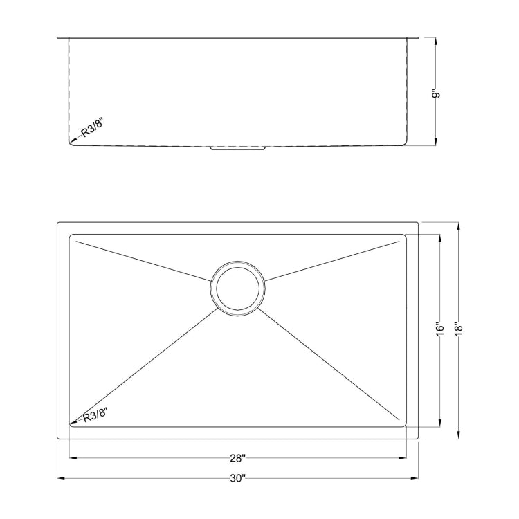 [US Warehouse] Stainless Steel Kitchen Sink Combination with Faucet, Size: 30x18x9 inch