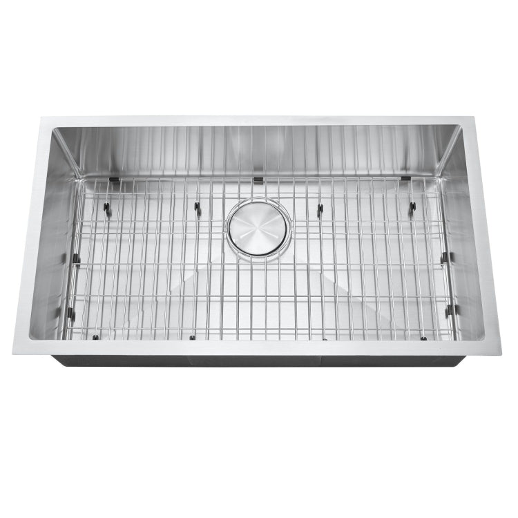 [US Warehouse] Stainless Steel Single Bowl Kitchen Sink, Size: 32x18x9 inch