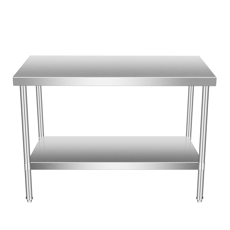 [US Warehouse] Heavy Duty Stainless Steel Workbench Kitchen Food Preparation Table Double Shelf, Size: 36 x 35 x 24 inch
