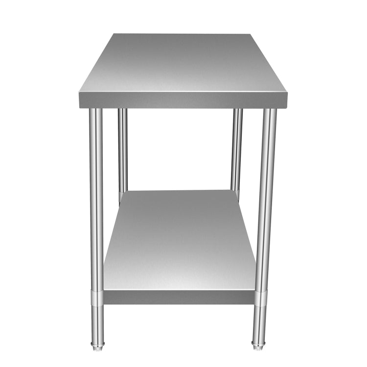 [US Warehouse] Heavy Duty Stainless Steel Workbench Kitchen Food Preparation Table Double Shelf, Size: 36 x 35 x 24 inch