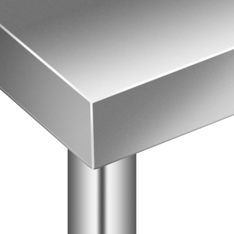 [US Warehouse] Heavy Duty Stainless Steel Workbench Kitchen Food Preparation Table Double Shelf, Size: 60 x 35 x 24 inch