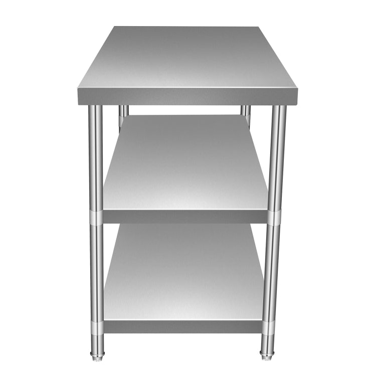[US Warehouse] Heavy Duty Stainless Steel Workbench Kitchen Food Preparation Table Three-layers Shelf, Size: 36 x 35 x 24 inch