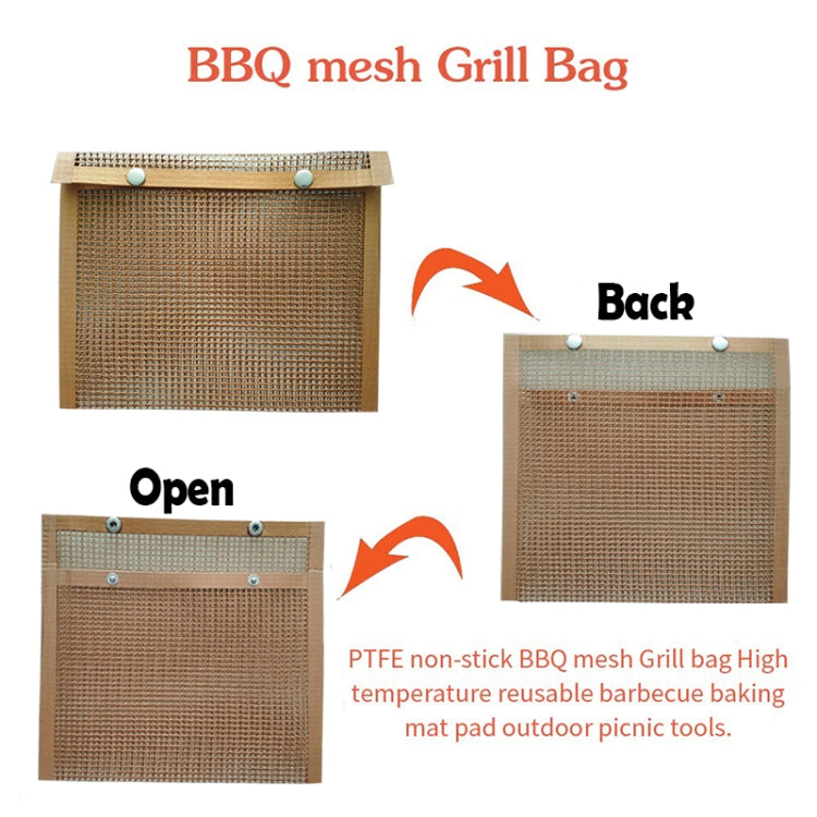 Barbecue Heat Resistant Non-stick Grilling Mesh BBQ Baking Bag, Size: 24 x 14cm (Copper)