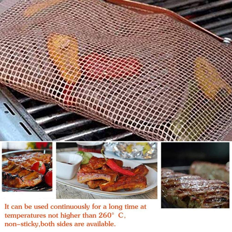 Barbecue Heat Resistant Non-stick Grilling Mesh BBQ Baking Bag, Size: 24 x 14cm (Copper)