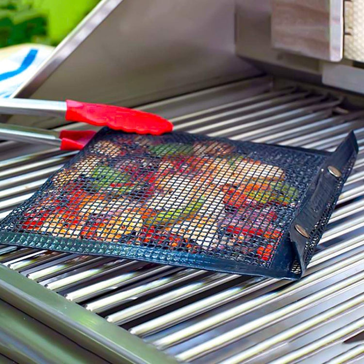Barbecue Heat Resistant Non-stick Grilling Mesh BBQ Baking Bag, Size: 27 x 22cm (Copper)