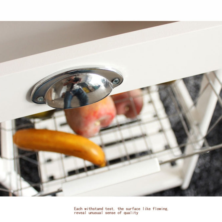 [US Warehouse] 360-degree Universal Wheel Movable Double-row Shelf Kitchen Dining Room Storage Cabinet Dining Car, Size: 67 x 37 x 75cm