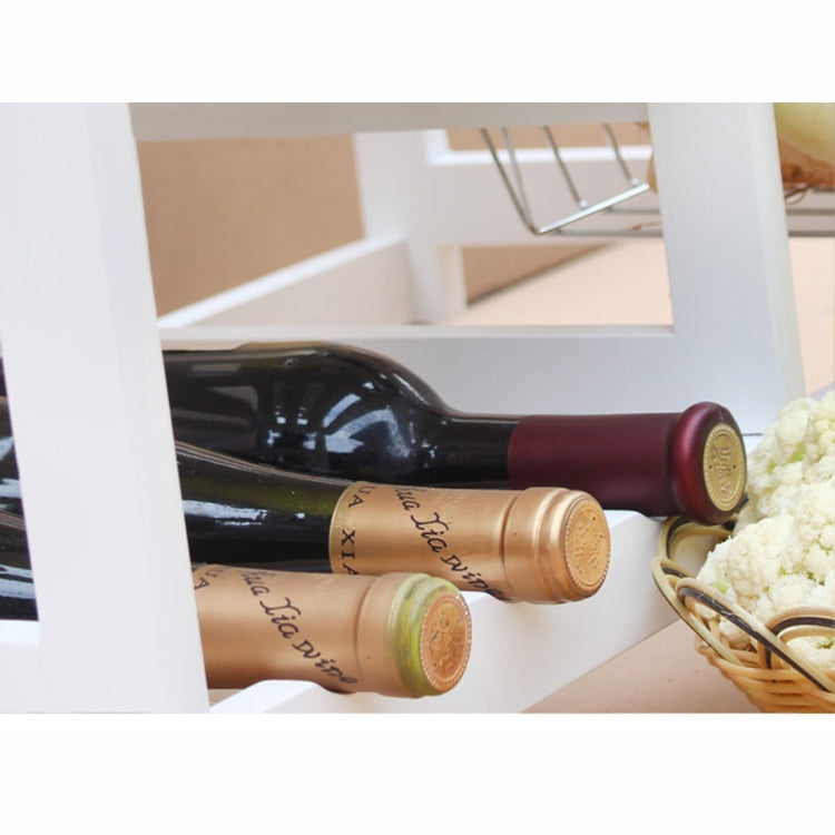 [US Warehouse] 360-degree Universal Wheel Movable Double-row Shelf Kitchen Dining Room Storage Cabinet Dining Car, Size: 67 x 37 x 75cm