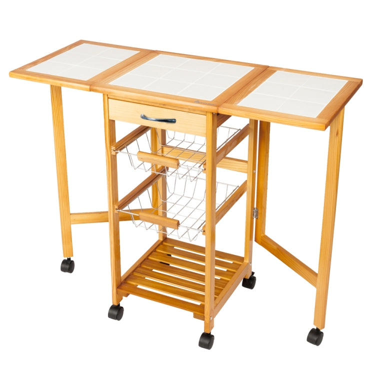 [US Warehouse] Multifunctional Movable, Foldable Kitchen Table & Dining Cart & Storage Rack, Size: 91 x 37 x 75cm(Brown)