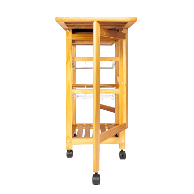 [US Warehouse] Multifunctional Movable, Foldable Kitchen Table & Dining Cart & Storage Rack, Size: 91 x 37 x 75cm(Brown)