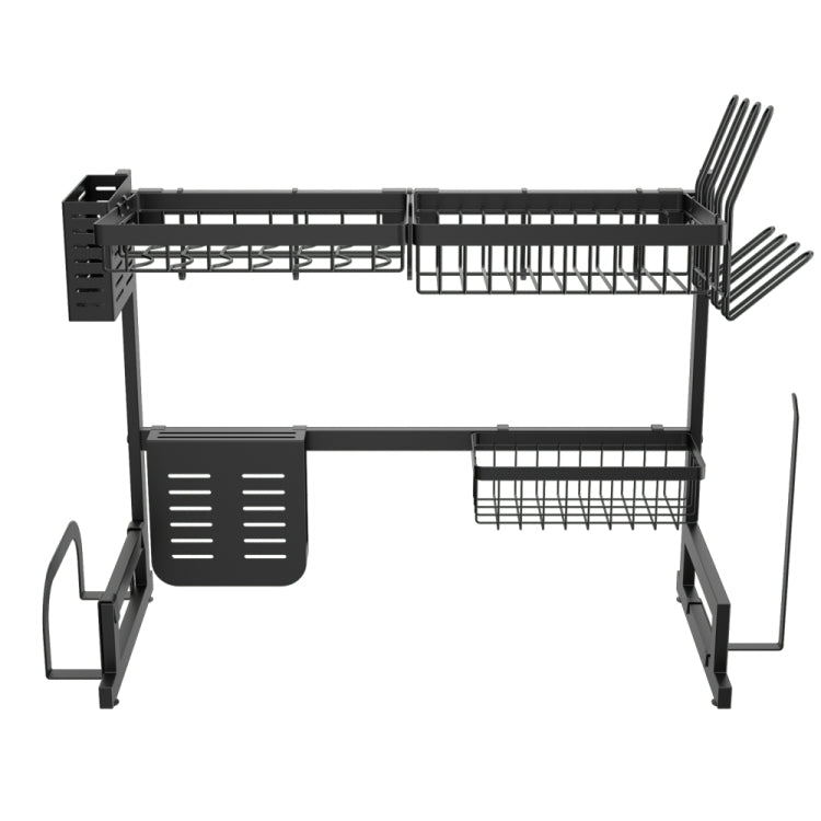 [US Warehouse] Kitchen Drying Rack Drainer Shelf Organizer Size: 65x32x52cm(Black)