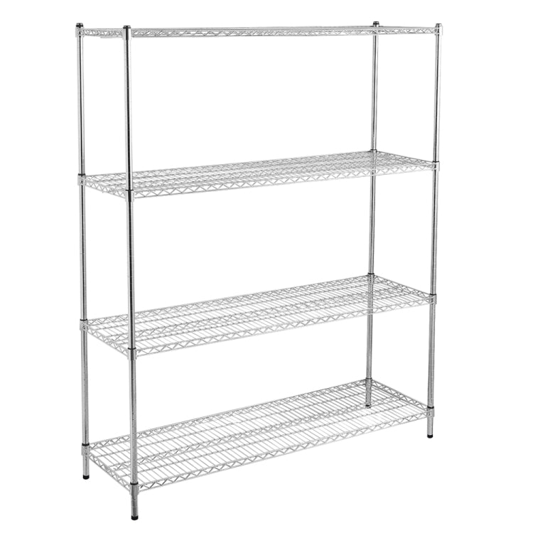 [US Warehouse] Heavy Duty Stainless Steel Workbench 4-Tier Adjustable Wire Shelf, Size: 150 x 45 x 180cm
