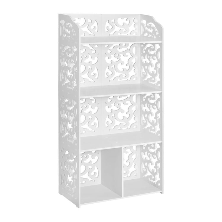 [US Warehouse] Wood-plastic Board Four Tiers Multifunctional Storage Rack, Size: 60 x 30 x 116cm(White)