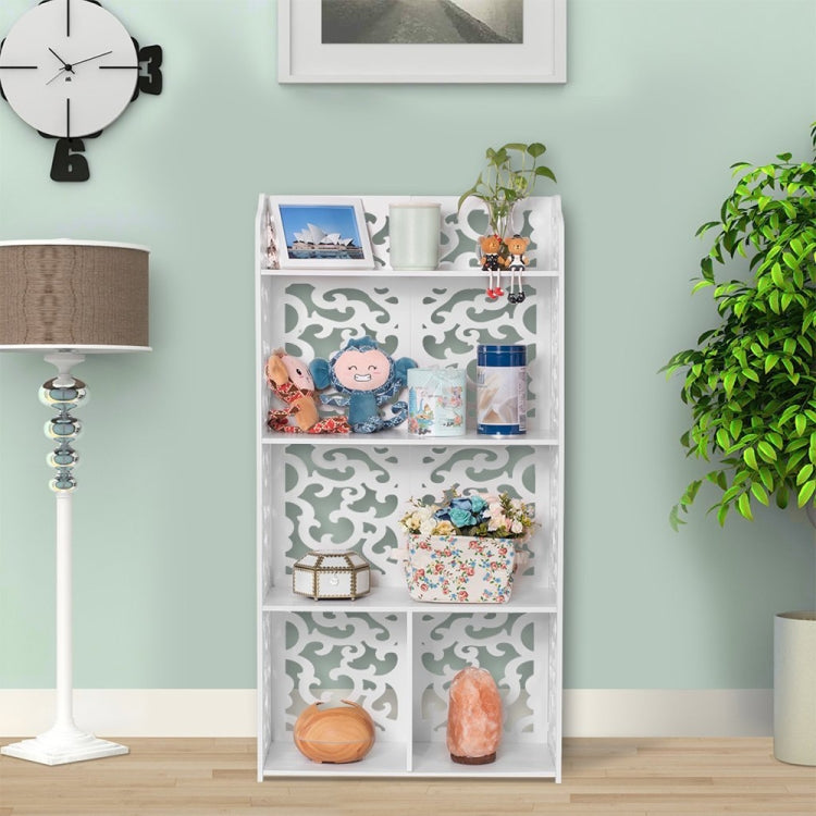 [US Warehouse] Wood-plastic Board Four Tiers Multifunctional Storage Rack, Size: 60 x 30 x 116cm(White)