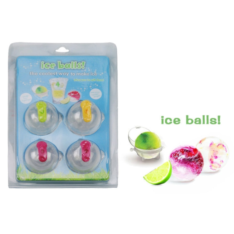 4 in 1 Spherical Ice Cream Mold Set DIY Mini Ice Lattice Silicone Ice Maker Size: S