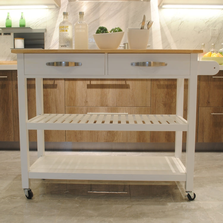 [US Warehouse] Kitchen Cart with 2 Drawers, Size: 114.3 x 88.9 x 43.2cm(White)