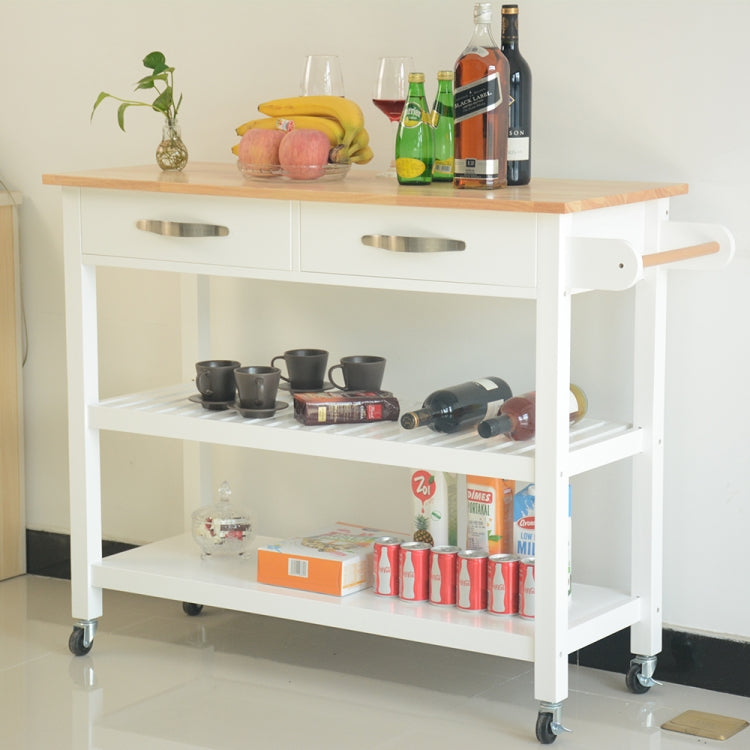 [US Warehouse] Kitchen Cart with 2 Drawers, Size: 114.3 x 88.9 x 43.2cm(White)