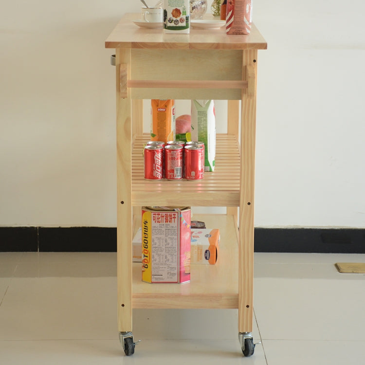 [US Warehouse] Kitchen Cart with 2 Drawers, Size: 114.3 x 88.9 x 43.2cm(Brown)