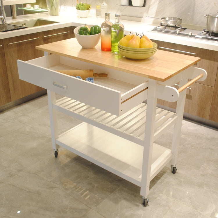 [US Warehouse] Kitchen Cart with 1 Drawer, Size: 101.6 x 91.5 x 50.8cm(White)