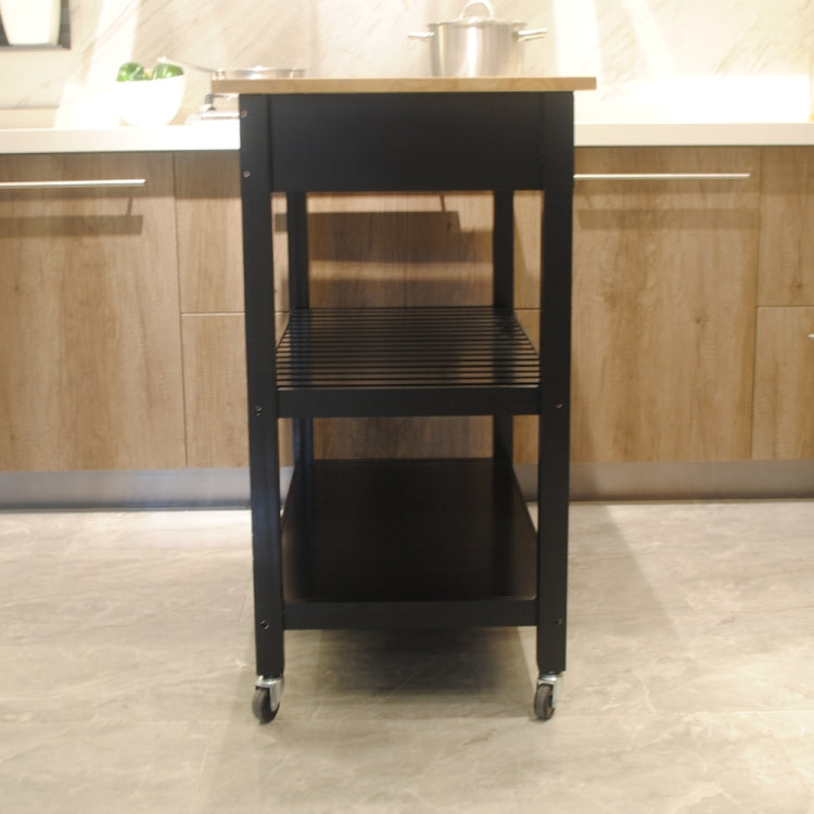 [US Warehouse] Kitchen Cart with 1 Drawer, Size: 101.6 x 91.5 x 50.8cm(Black)