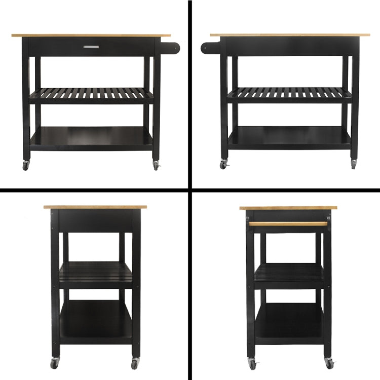[US Warehouse] Kitchen Cart with 1 Drawer, Size: 101.6 x 91.5 x 50.8cm(Black)