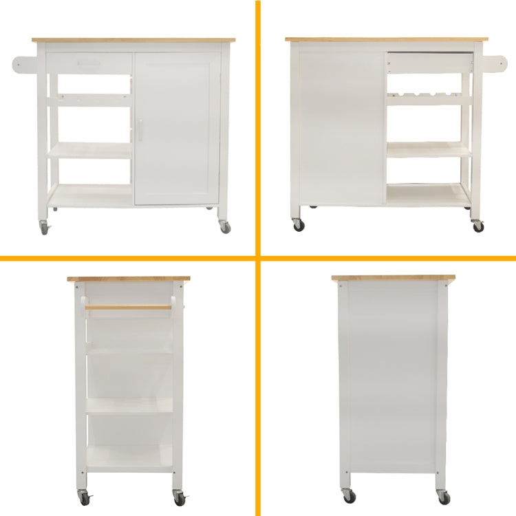 [US Warehouse] Kitchen Cart with 1 Drawer & 1 Cabinet, Size: 101.6 x 91.5 x 48.3cm(White)