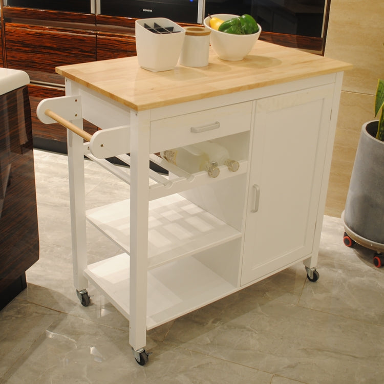 [US Warehouse] Kitchen Cart with 1 Drawer & 1 Cabinet, Size: 101.6 x 91.5 x 48.3cm(White)