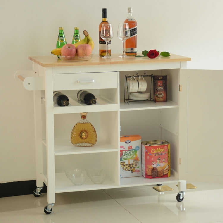 [US Warehouse] Kitchen Cart with 1 Drawer & 1 Cabinet, Size: 101.6 x 91.5 x 48.3cm(White)